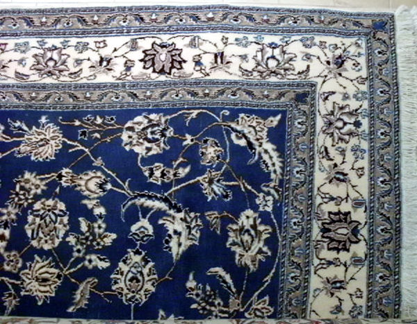 Tappeto persiano nain tabas (iran), rimanenza finale della ditta h&w ... Tappeto persiano blu