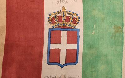 BANDIERA ANTICA FIRMATA D’ANNUNZIO